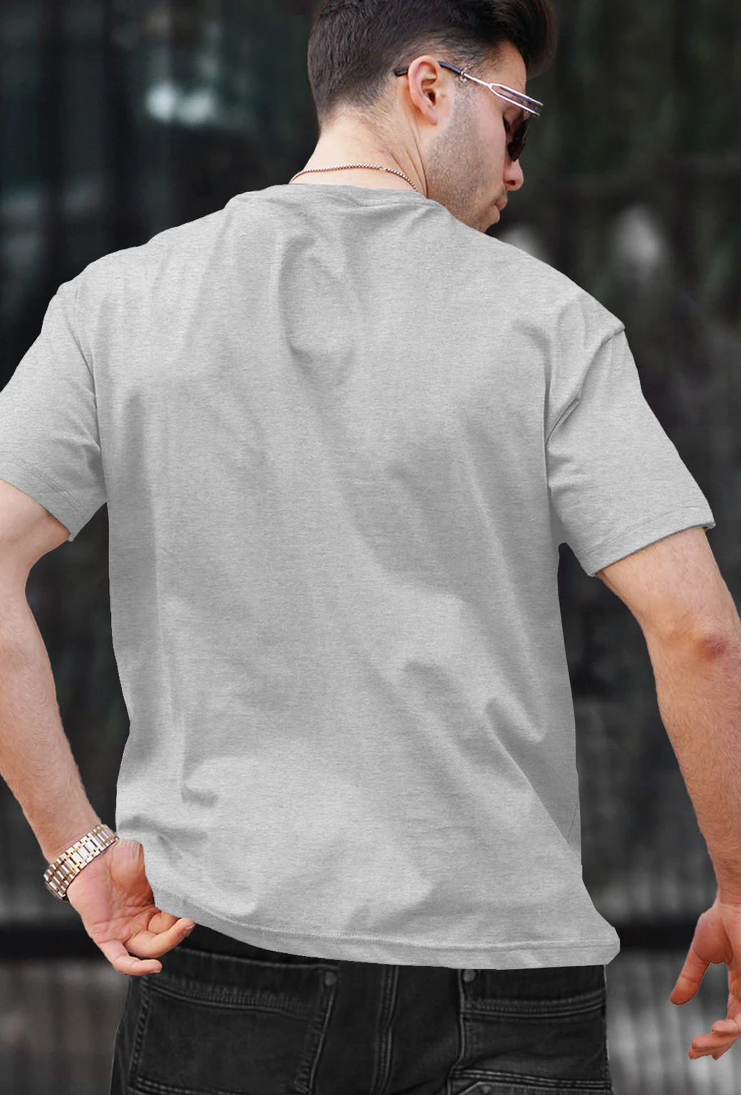 Pack of 4 Men Solid Round Neck Cotton B photo 2